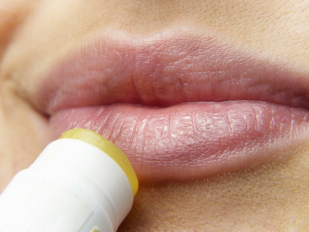 Nourished lips with lip balm