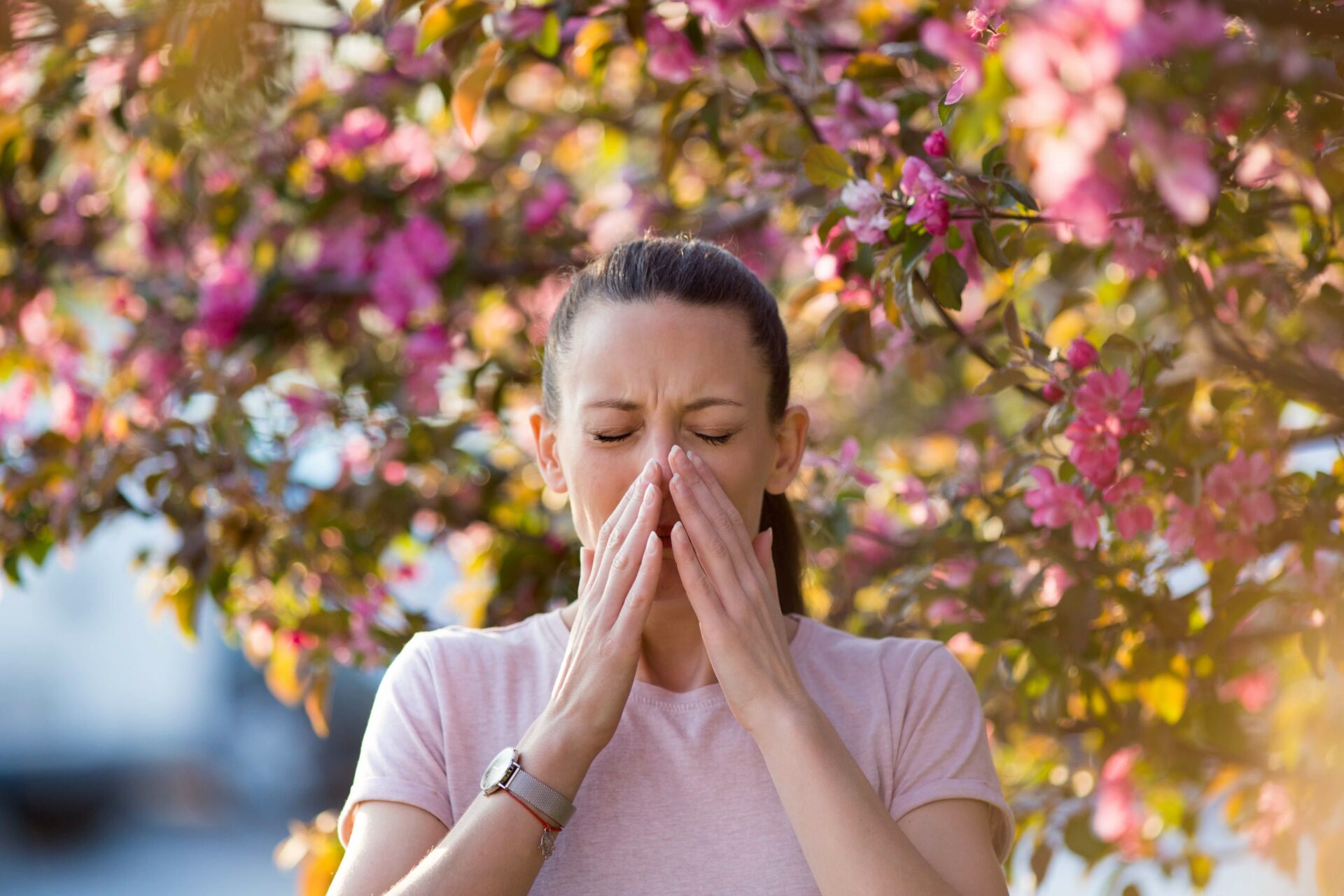 Woman with allergy