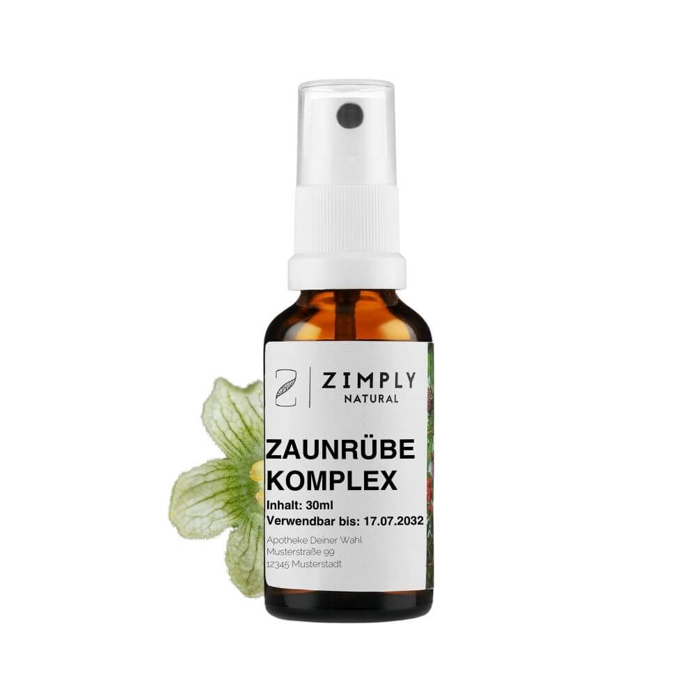 Zaunruebe Komplex als Braunes Flaeschchen mit Spruehkopf von Zimply Natural mit der Heilpflanzen Zaunruebe